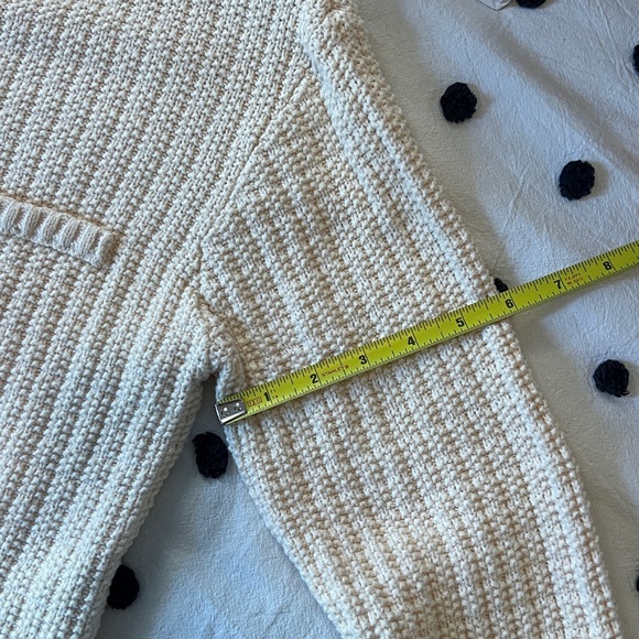 H&M Cream Short Textured-knit Cotton Blend Cardigan - Picture 7 of 10